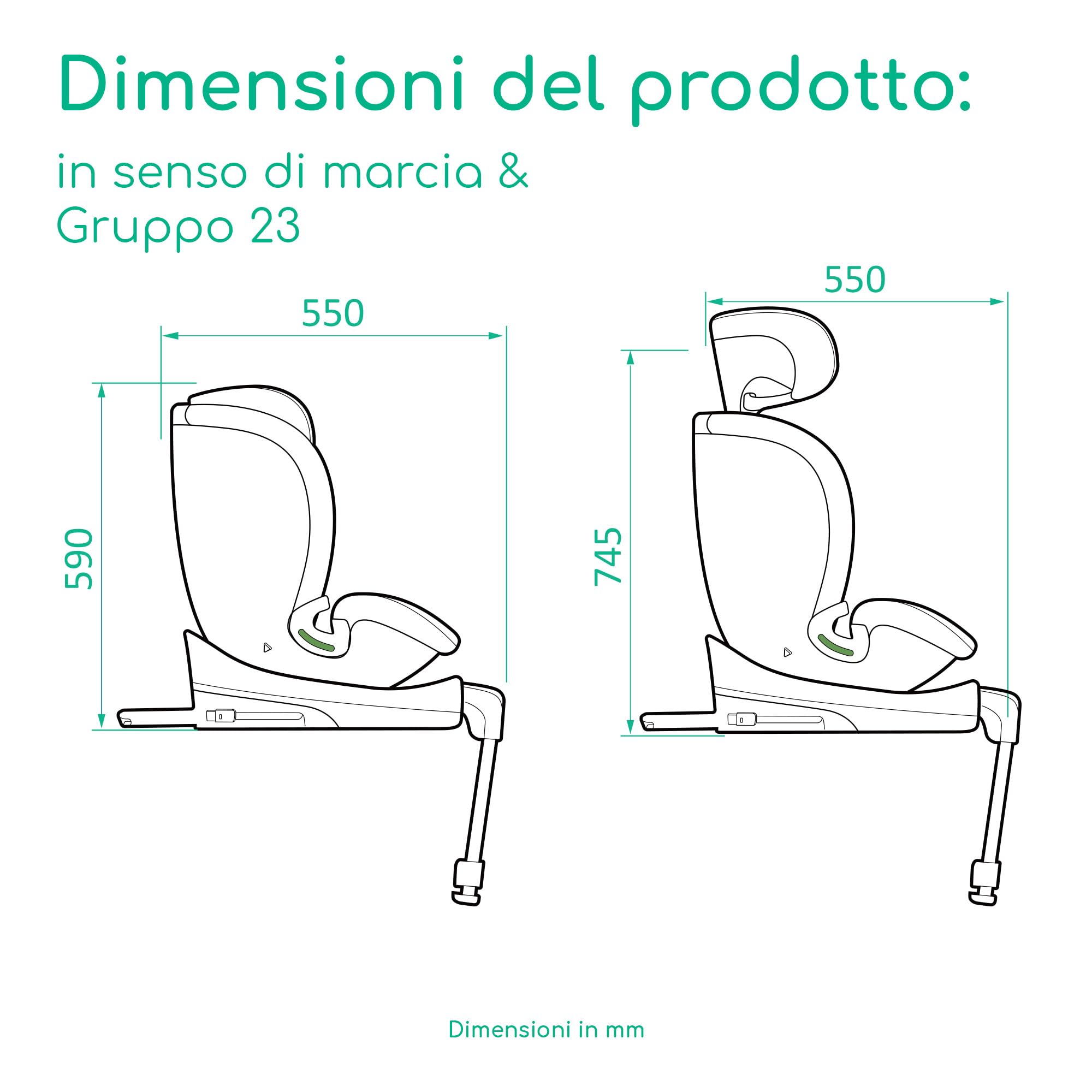 Bebeconfort RevolveFix Plus 360 i-Size, Girevole 360 Gradi, Seggiolino Auto 0-36 Kg, 0-12 Anni, ISOFIX, Seggiolino Reclinabile 8 Posizioni, 12 Posizioni Poggiatesta, Tessuti Traspiranti, Full Black