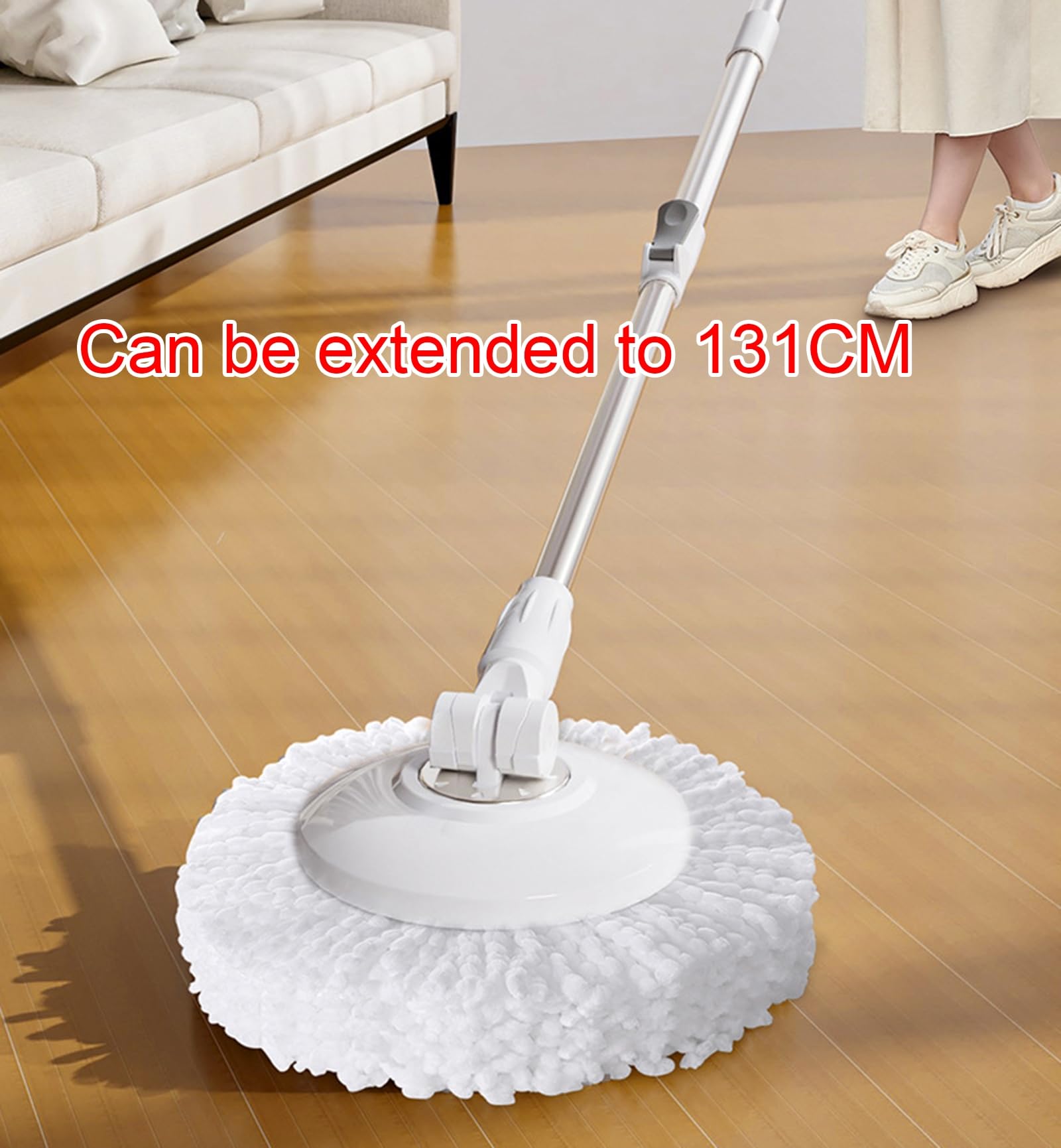Doble-Drive Spin Mop con Extra-Grandes Rodillos, Manos Libres Auto-Wiping Mop, Lavable Cabezas de Repuesto, Limpieza sin Esfuerzo para Pisos