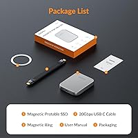 Vista 9 de iDsonix SSD externo magnético de 1 TB para iPhone 17/16/15/PS5/Smartphone/Mac/Windows/Tablet, SSD portátil de hasta 2000 MB/s, unidad de estado