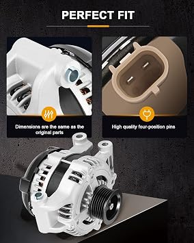 ROADFAR New Alternator Replacement for 2005-2007 For Chrysler 300 2006-2007 For Dodge Charger 2005-2007 For Dodge Magnum 11113