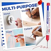 Vista 6 de 10 PCS Long Head Deep Hole Marker Pens, 20 MM Long Nib Marker for Metal, Multi-purpose Deep Reach Markers Quick Dry Waterproof Marking Pens