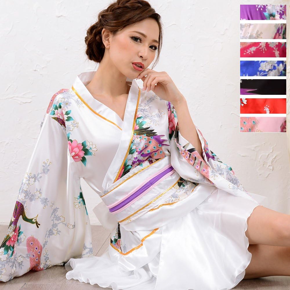 ミニ ドレス着物 合計15点 新品 9295着物ミニドレス 白 5 黒 10 花魁