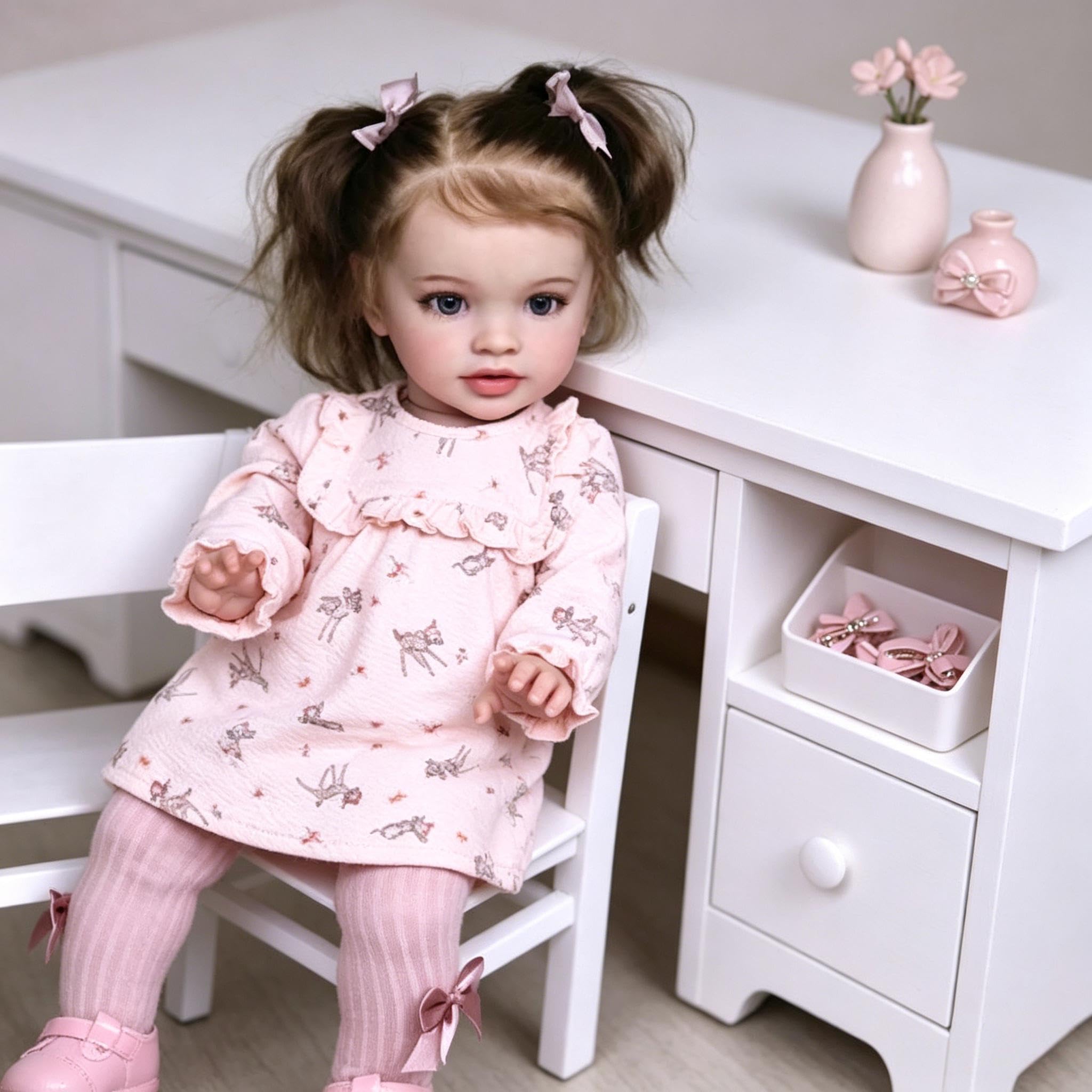 Muñeca Bebé Reborn Niña Pippa 26 Pulgadas 66 cm Muñecas Realistas Reborn Tamaño Grande Que Parecen Reales, Cuerpo De Tela Suave, Realista Muñeca Recién Nacida para Niños