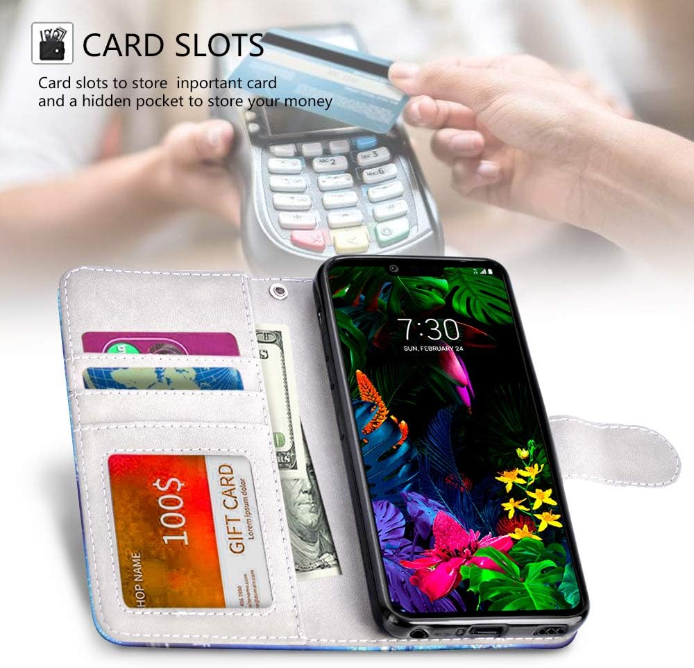 UrSpeedtekLive LG G8 Case, LG G8 ThinQ Case, Premium PU Leather Wristlet Flip Wallet Case Cover with Card Slots & Stand for LG G8/LG G8 ThinQ-Believe in Yourself
