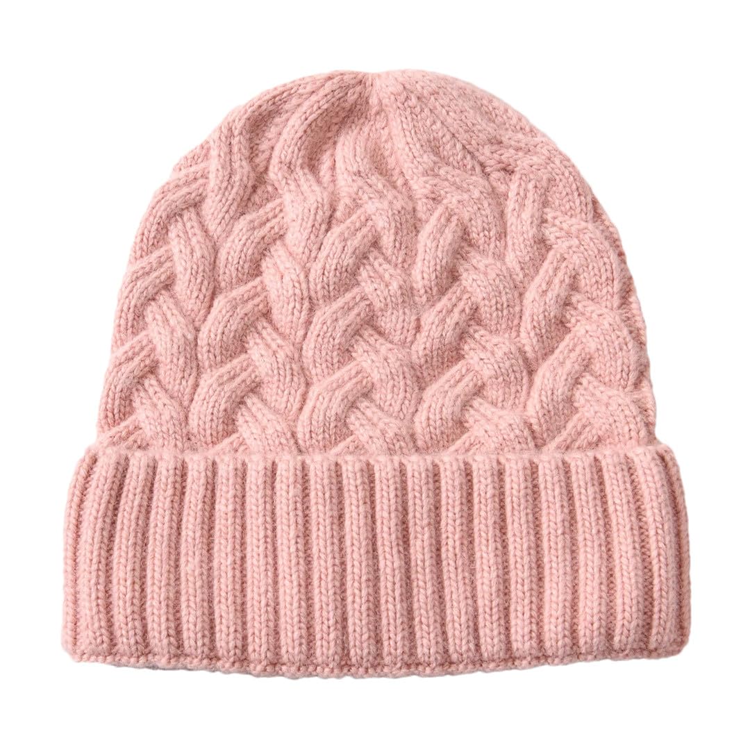 Wvapzxx Bonnet Tricoté En Cachemire Pour Femme, Chapeau Chaud, Couleur Unie, Motif Torsadé, En Laine Épaisse, Skullies, Automne Et Hiver