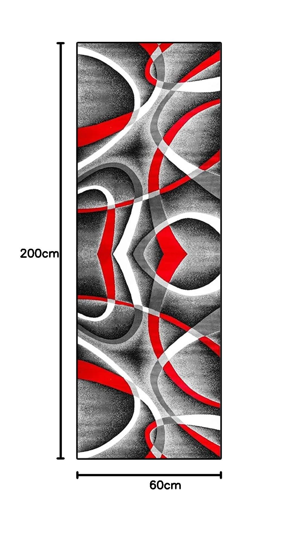 Vivorug Teppichläufer 60x200 Cm – Rutschfester, Waschbarer Flurteppich In Ziegelrot/Marineblau