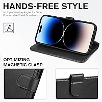 Vista 4 de Funda tipo billetera TUCCH para iPhone 14 Pro Max de 6.7", con bloqueo RFID, soporte para 4 tarjetas [carcasa interior de TPU a prueba de golpes]