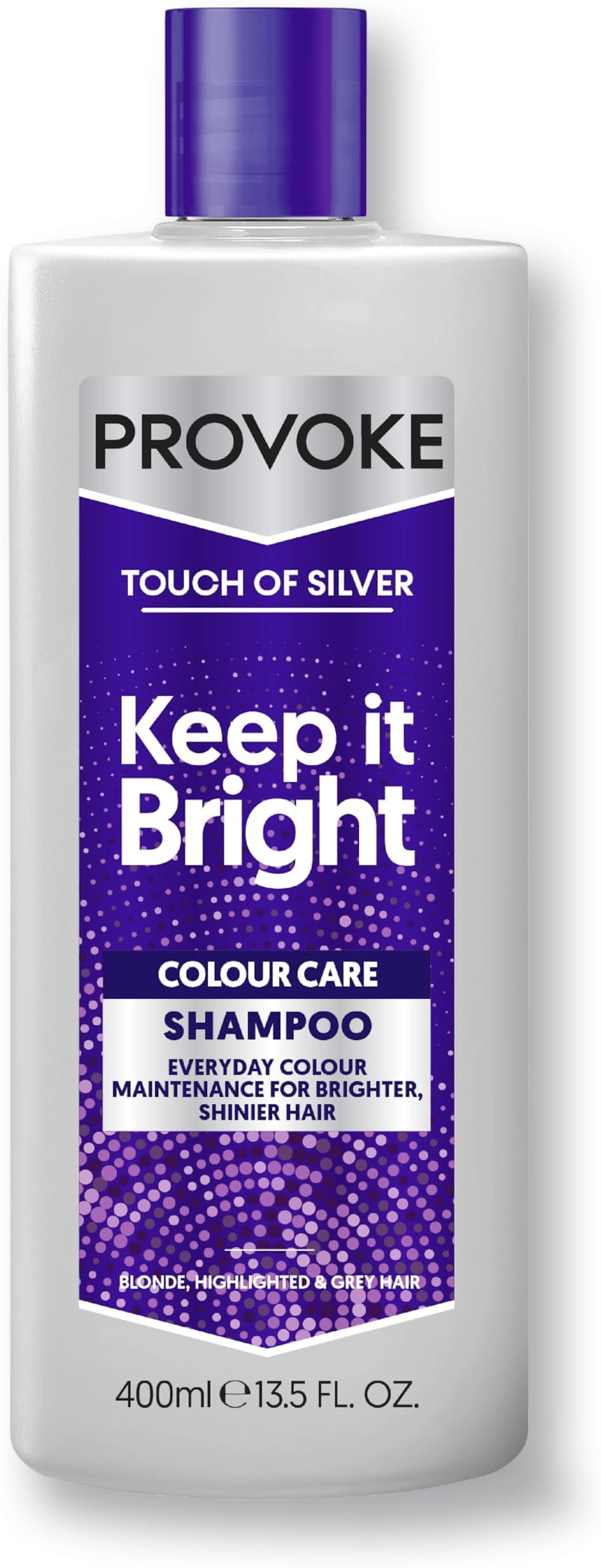 PROVOKE Touch Of Silver Colour Care Shampoo 400 ml , Daily Colour Protect Shampoo, Prolongs Colour and Adds Shine