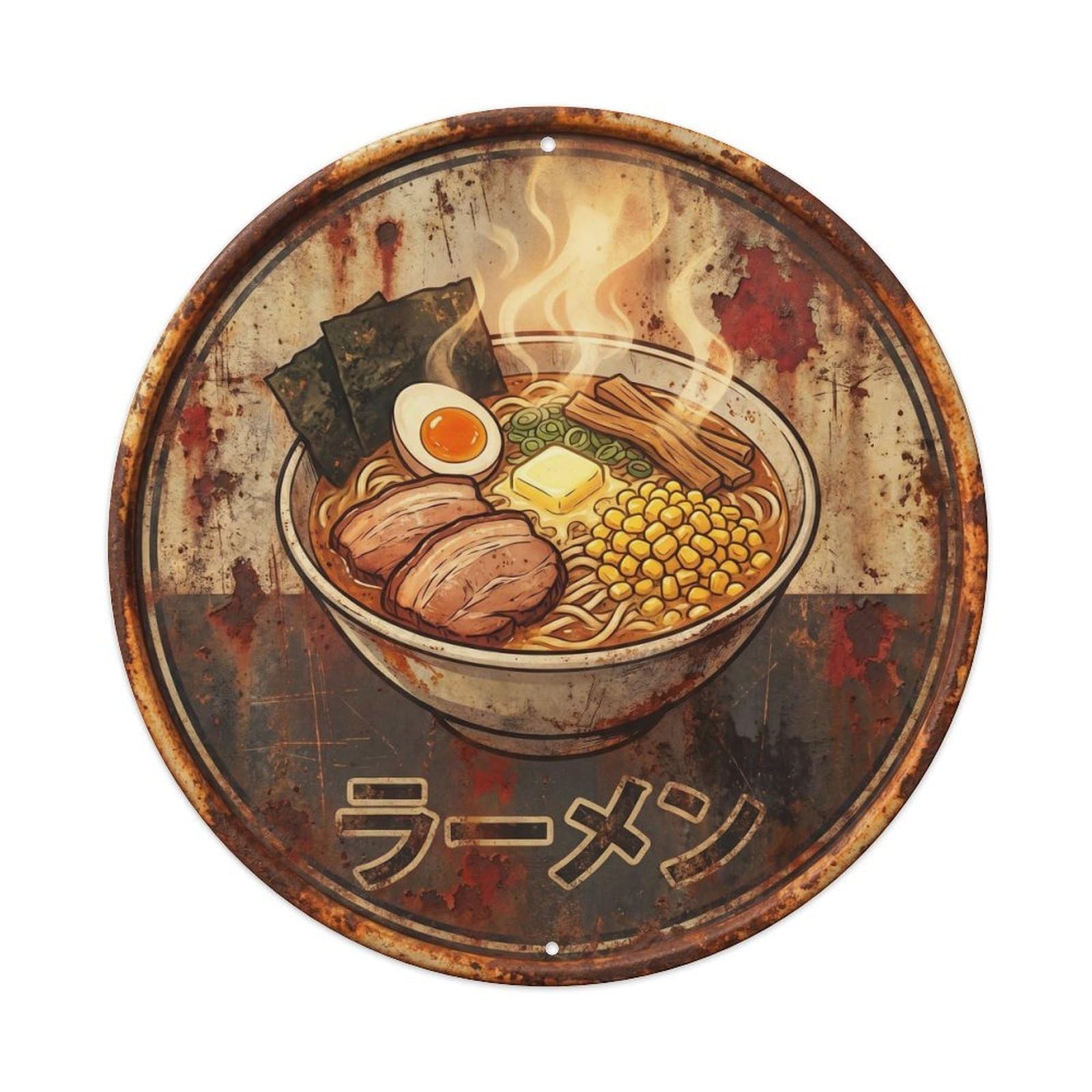 Cxhjca 8X8inch(20X20cm) Ramen Japanese Shop Retro Kitchen Cuisine Restaurant Metal Tin Sign