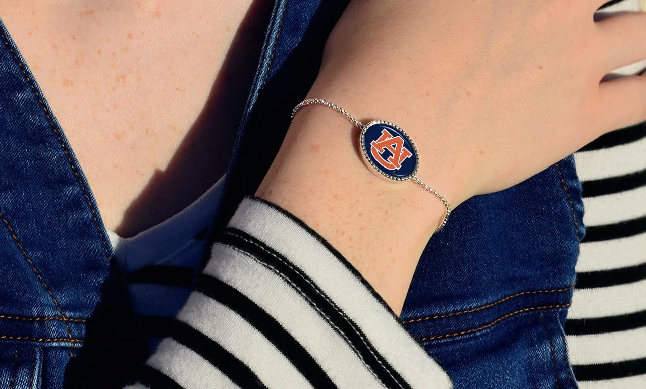From the Heart Auburn Tigers Kennedy Bracelet Adjustable Slider Bead Jewelry Gift Licensed AU