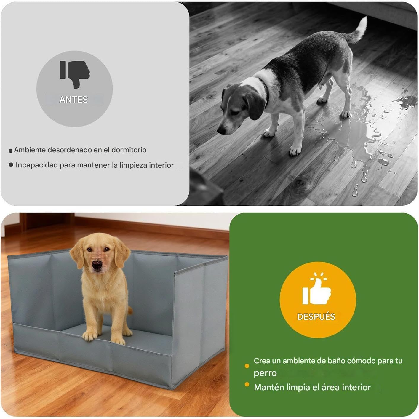 Cassetta Igienica Per Cani Toilette Portatile Pieghabile Impermeabile | Box Pipì con Alte Pareti per Interni Per Casa Appartamento Soggiorno Esterno Balcone Patio Pulizia
