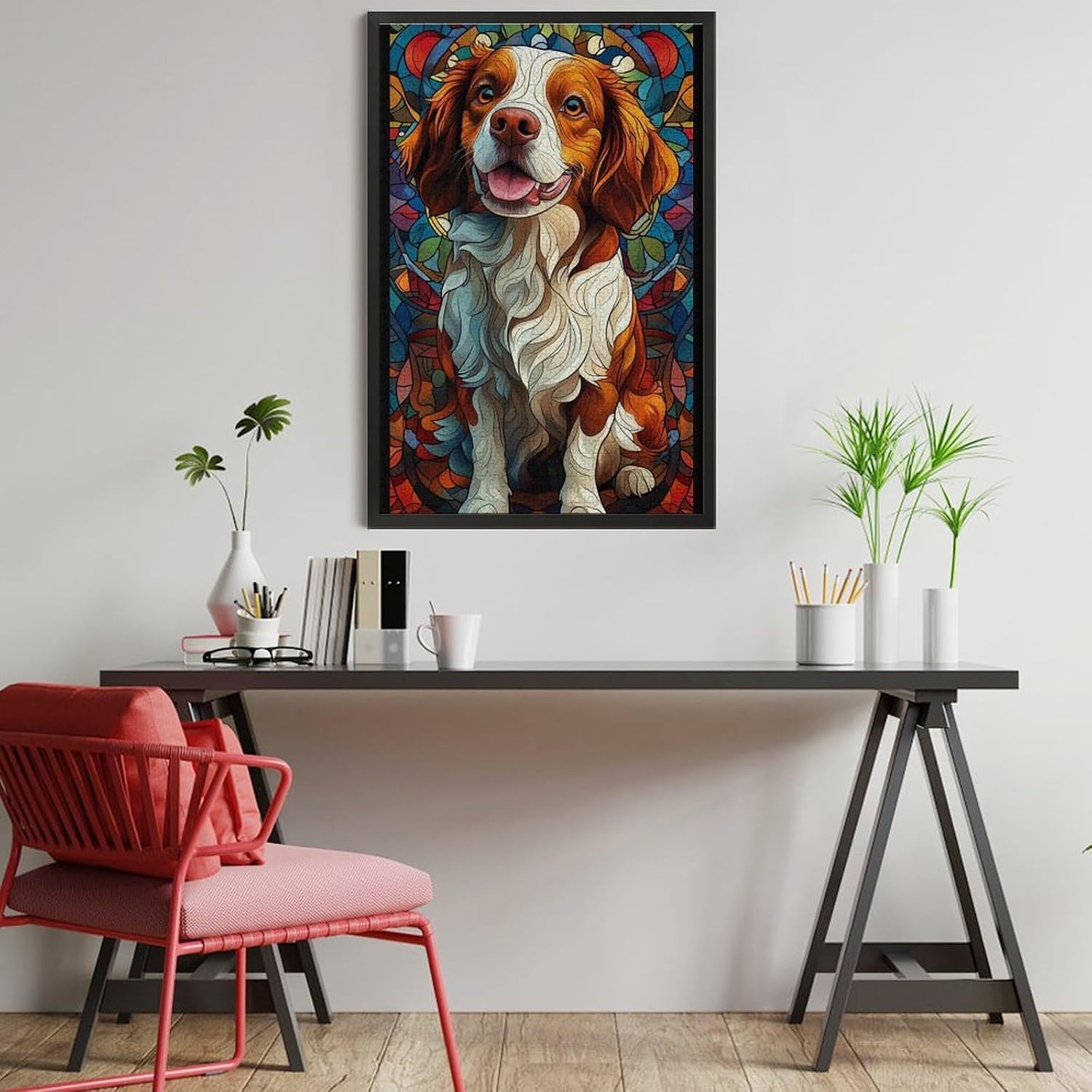1000 Piece Wood Jigsaw Puzzles for Adults English Springer Spaniel Dogs Wood Puzzles for Adults Games Family Education Toys Gifts
