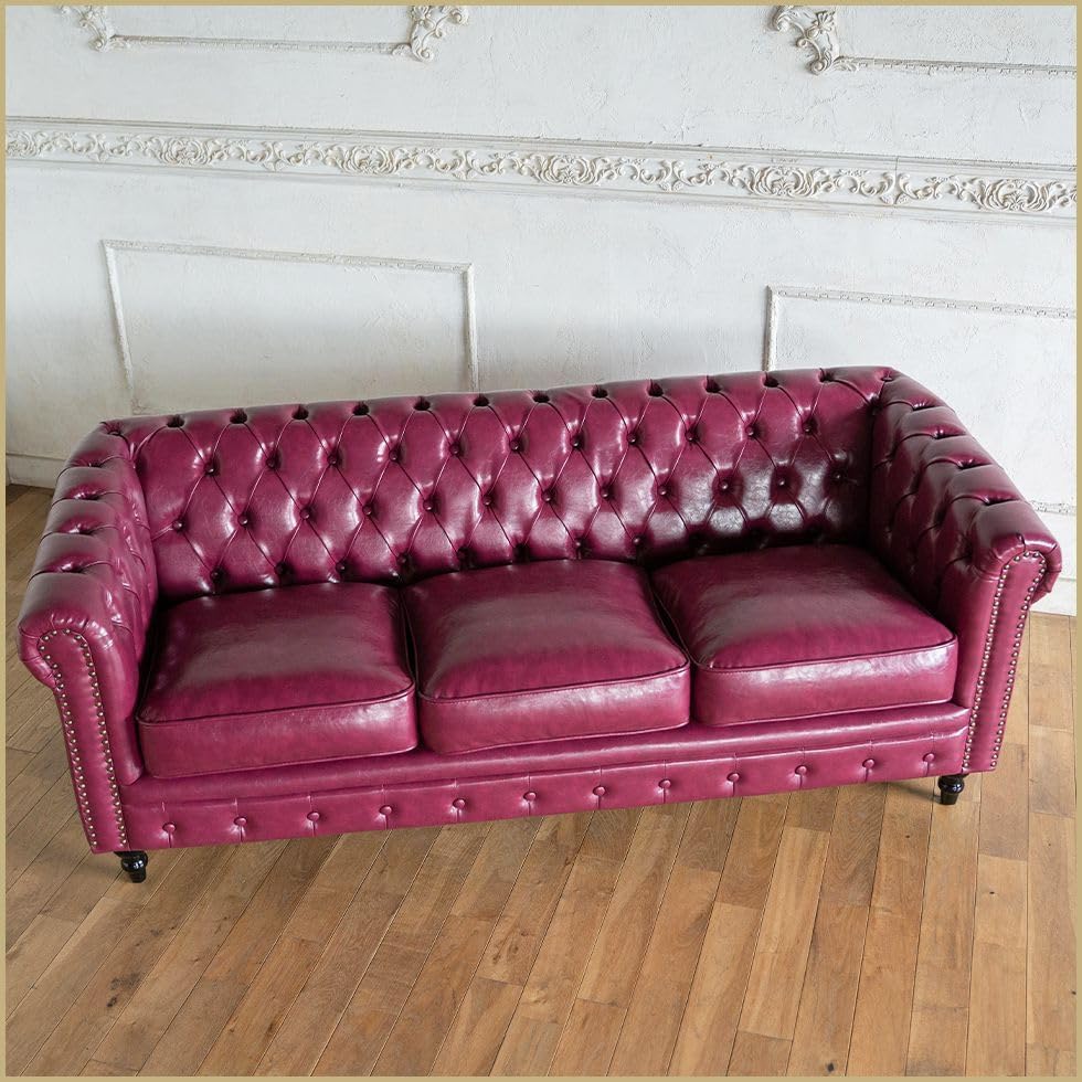 チェスターフィールド 1人掛けソファ ピンク VINCENT ④ A0605