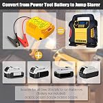 Jumper Cables avec adaptateur pour DeWalt 20V Démarreur de voiture de saut à batterie,12V Démarreur de voiture de saut portable, avec 11AWG Kit de saut Câble pour adaptateur de câble booster automobile (batterie non incluse)