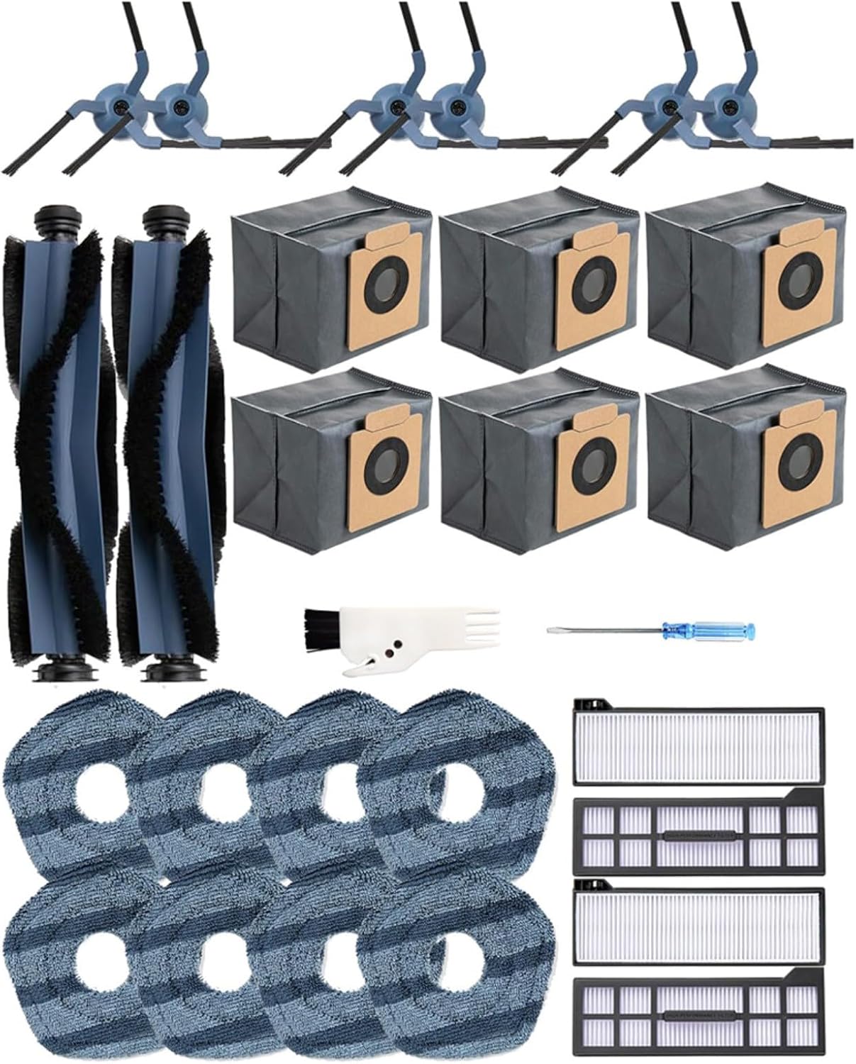 for Eufy for X10 Pro for Omni Vacuum Main Brush Side Brush Filter Mop Cloth Dust Bag Accessory Set with Cleaning Tools