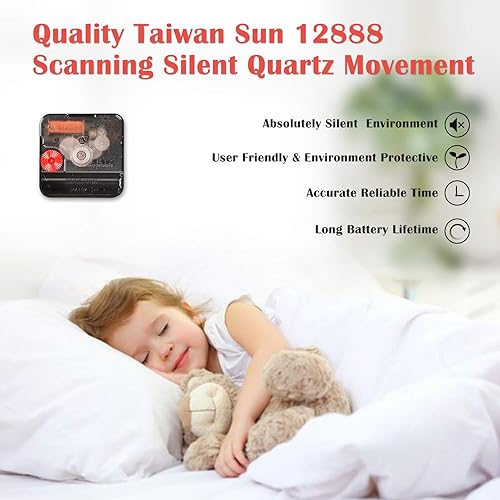 Miniatura 2 de TAHEAT Reloj de pared romántico Lavander, reloj de pared francés morado con amor, decorativo, fácil de leer, para sala de estar, dormitorio, baño,