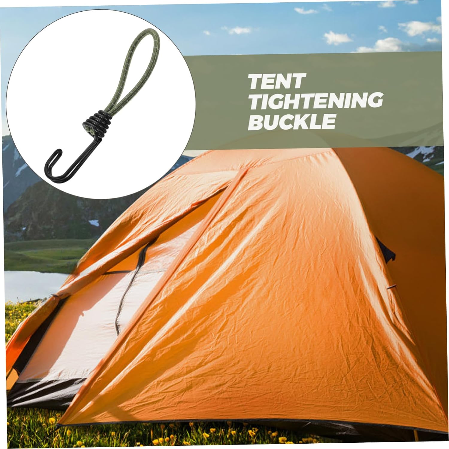 UPKOCH 4pcs Elastic Bungee Cord Hooks for Tent Fixing Sturdy Outdoor Camping Tarp Fasteners Heavy Duty Rope Buckle with Hook for Canopy and Gear
