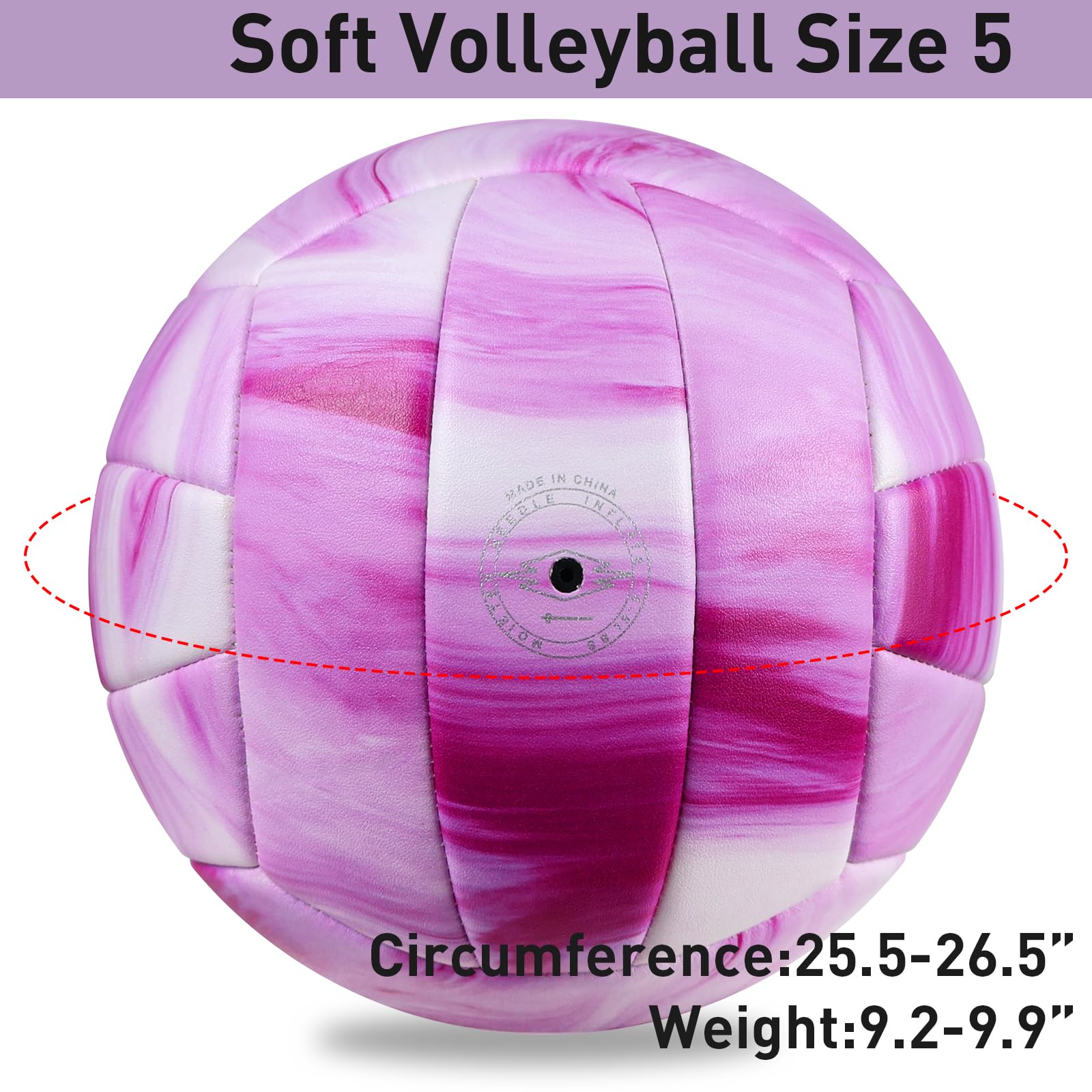 EVZOM Super weicher Volleyball, Strandvolleyball, offizielle Größe 5, für Outdoor/Indoor/Pool/Fitnessstudio/Training, Premium-Volleybälle, Ausrüstung, Haltbarkeit, Stabilität, Sportball
