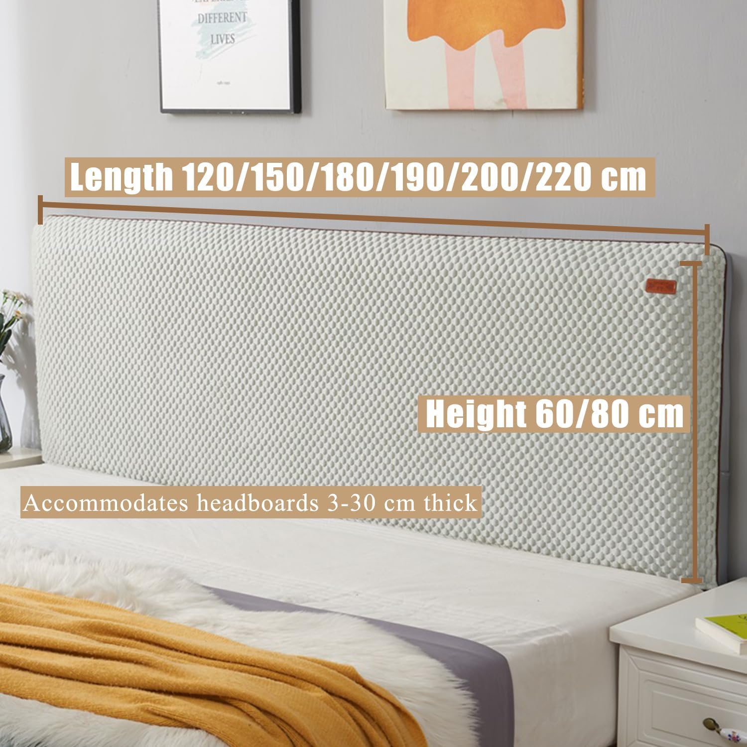 Dustproof Bed Headboard Cover Queen Size Fabric Headboard Slipcover Simple King Full Soft Comfortable Headboard Cushion Cover Bed Headboard Protector for Bedroom,Pink,1.2m(Full) H/60