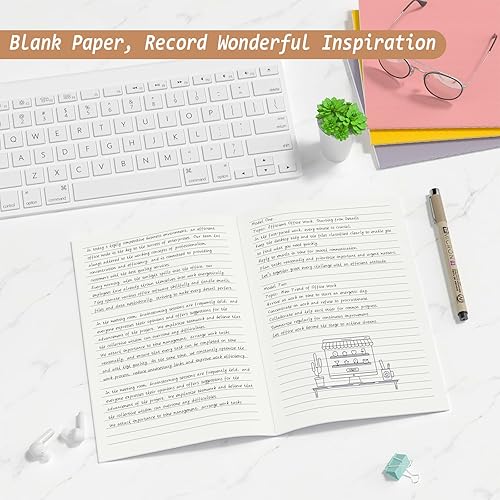 Miniatura 6 de Cuadernos de diario A5 con rayas universitarias, paquete de 16 cuadernos pequeños a rayas de papel kraft a granel de 8.3 x 5.5 pulgadas, cuadernos