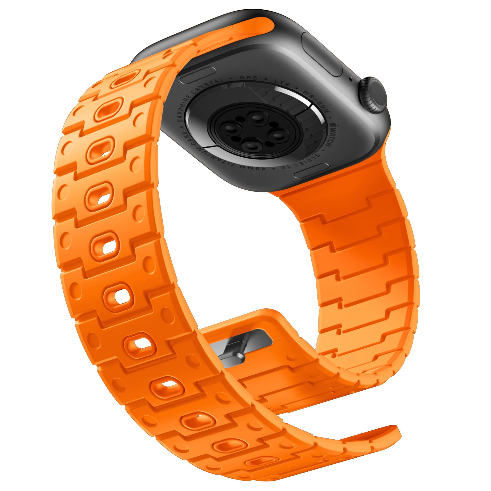 Bandletic Kompatibel mit Apple Watch Ultra 3/2/1 Armband - 49mm 46mm 45mm 44mm 42mm für iWatch Armband SE Ultra Series 11 10 9 8 7 6 5 4 3 2 1 Silikon Sport Magnetbänder Band für Herren Damen