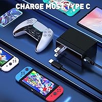 Vista 2 de Cargador para Nintendo Switch y Switch Lite y Switch OLED, compatible con Nintendo Switch TV Dock Mode Adaptador de fuente de alimentación CA, cable