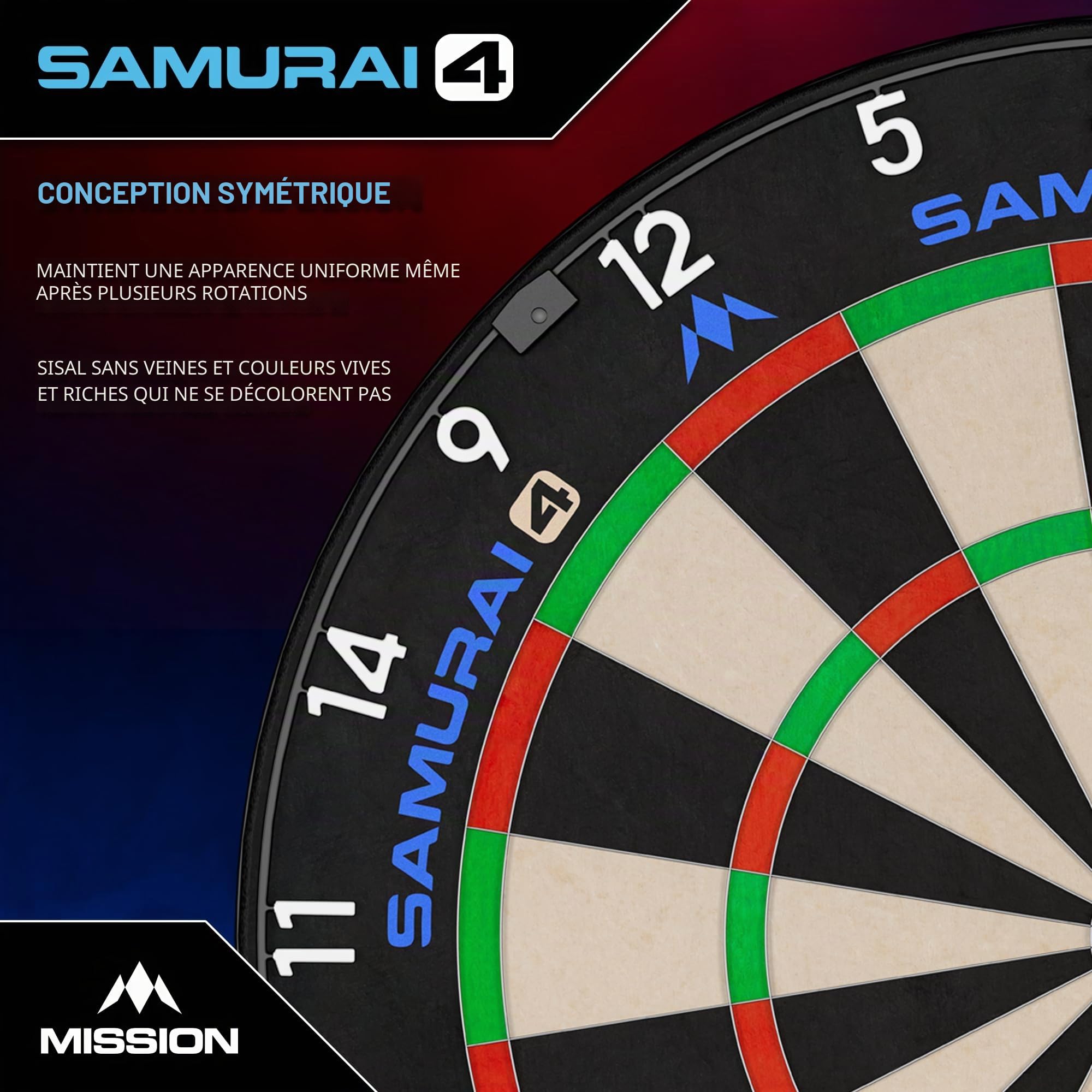 Mission Darts | Samurai 4 | Jeu de fléchettes professionnel | Fil de lame | Édition Spider Blanche