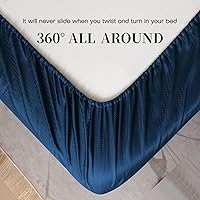 Vista 60 de HENGWEITEXT 18 Inch Cal King Sheets Deep Pocket,4 Piece Sheet Set Breathable and Cooling,Microfiber Sheet Set Deep Pocket,Wrinkle Free Shrinkage &