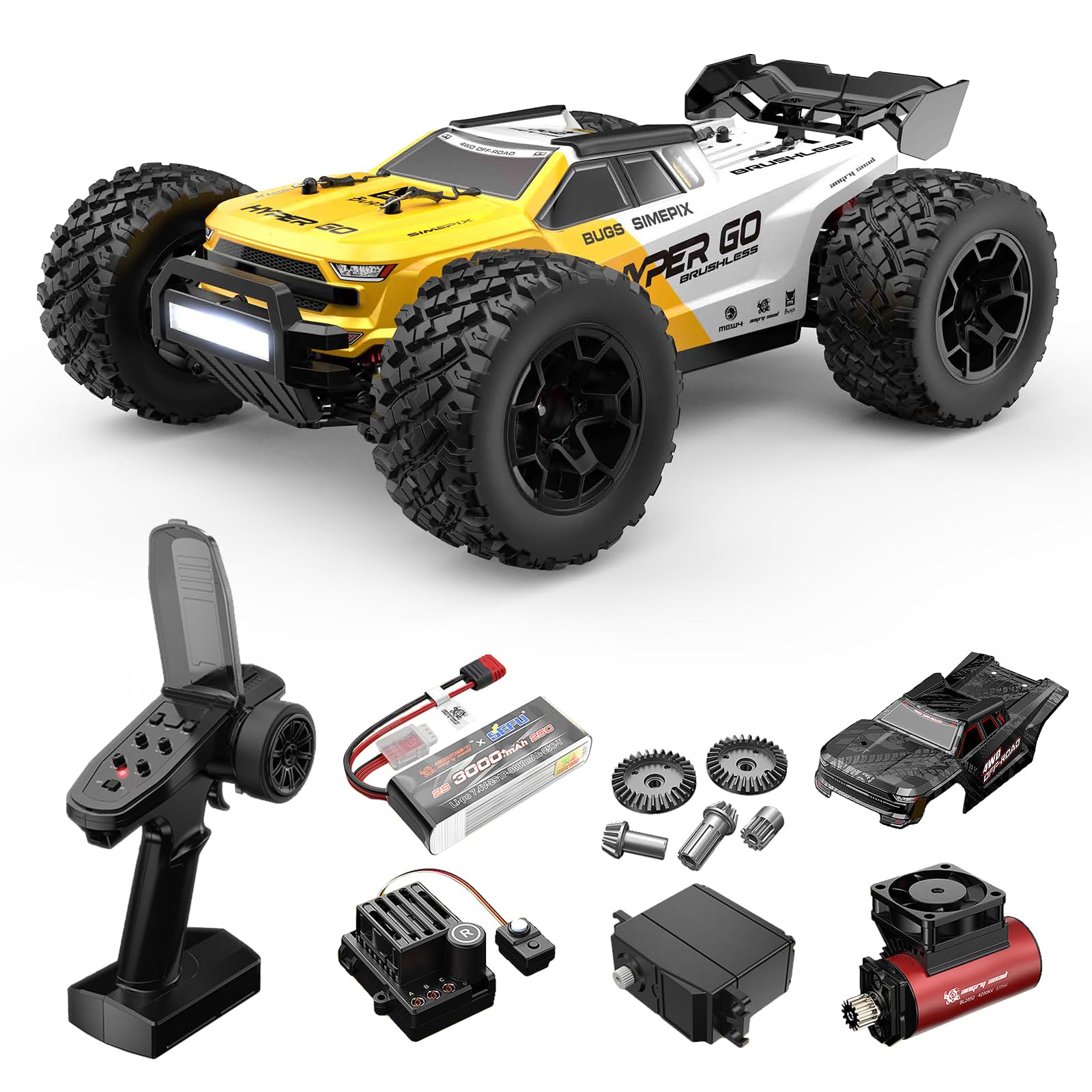 Amazon.com: Fenamx Mjx Hyper go 14207 Rc Truck 4x4 Rc Brushless Rc