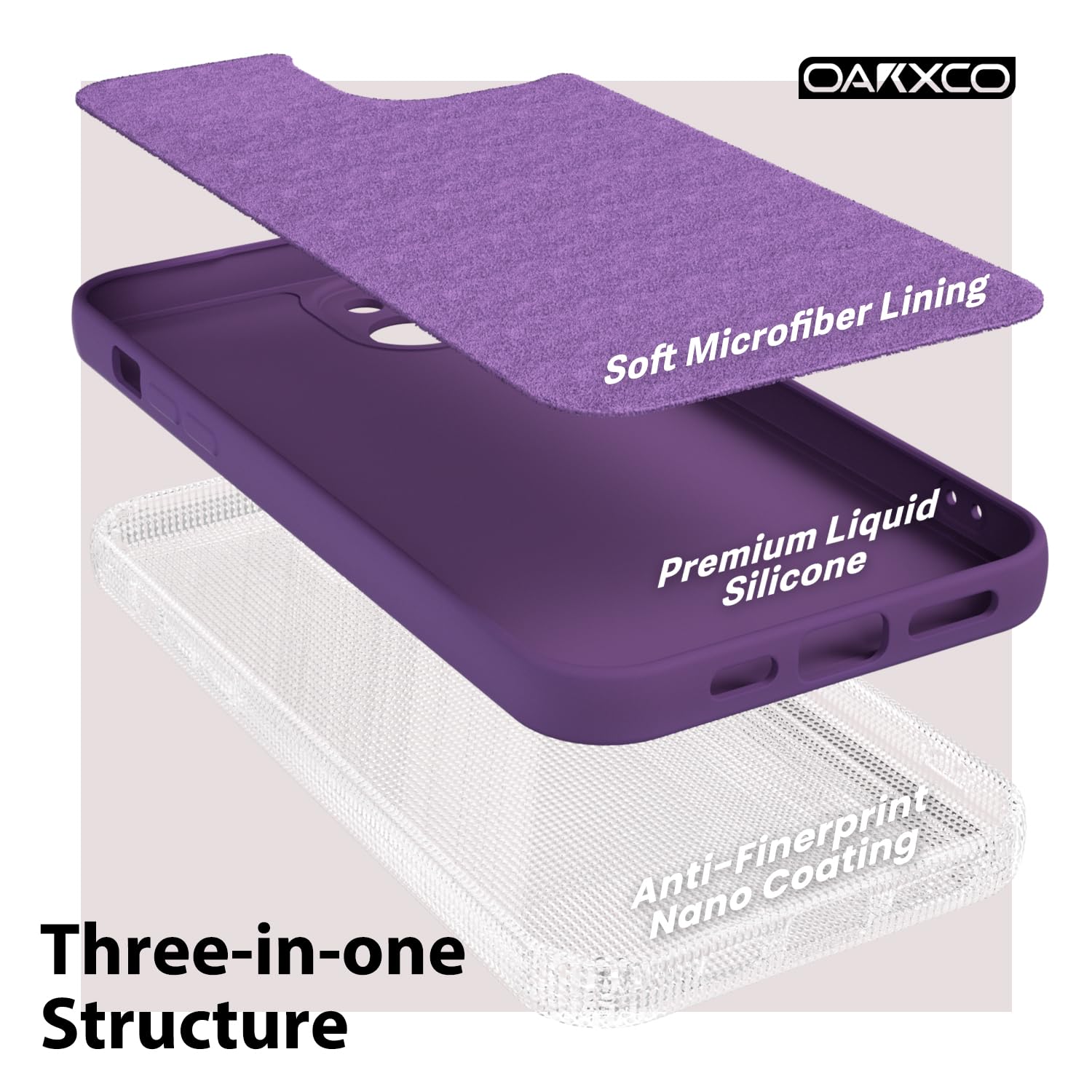 oakxco for iPhone 16 Pro Max Case Liquid Silicone, Soft Rubber Gel Elegant Aesthetic Basic Simple Cover, Cute Thin Slim TPU Matte Solid Color Plain Smooth Case for Women Girl, Light Pink — view 1410