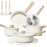 CAROTE 16pcs Ceramic Cookware Sets, Pots and Pans Set Non Stick, Healthy Cookware Set, Induction Kitchen Pots and Pans, PFAS/PFOA Free