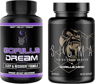 Sigma Testosterone Booster & Dream Sleep Supplement - Support Higher Testosterone Level | Nootropic Infused Comprehensive Sleep & Recovery Supplement | 120 Capsules in Each Bottle