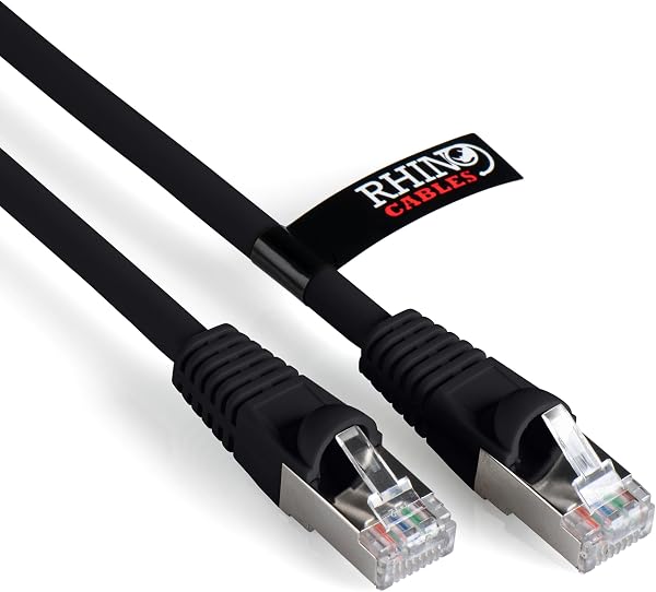 rhinocables CAT 6a Ethernet Cable | 10Gbps S/FT High-Speed & Large Bandwidth Data Transfer | Reliable LAN Network RJ45 Cable | Wi-Fi Broadband Cable for Seamless Gaming & Streaming (2m, Black) - 1