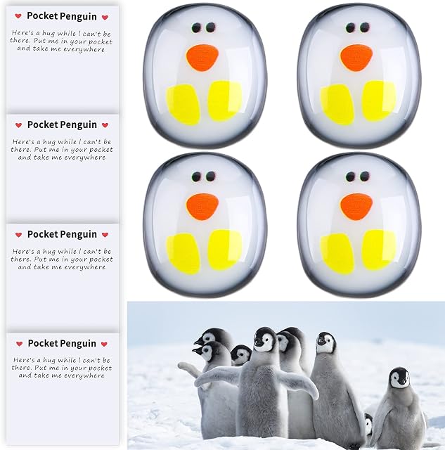 FRIUSATE Little Pocket Penguin Hug,4 Pieces Mini Little Pocket Penguin Hug Mini Cute Pocket Penguin Hug Animal Toys Decoration Special Encourage Wedding Party Penguin Gift Decoration