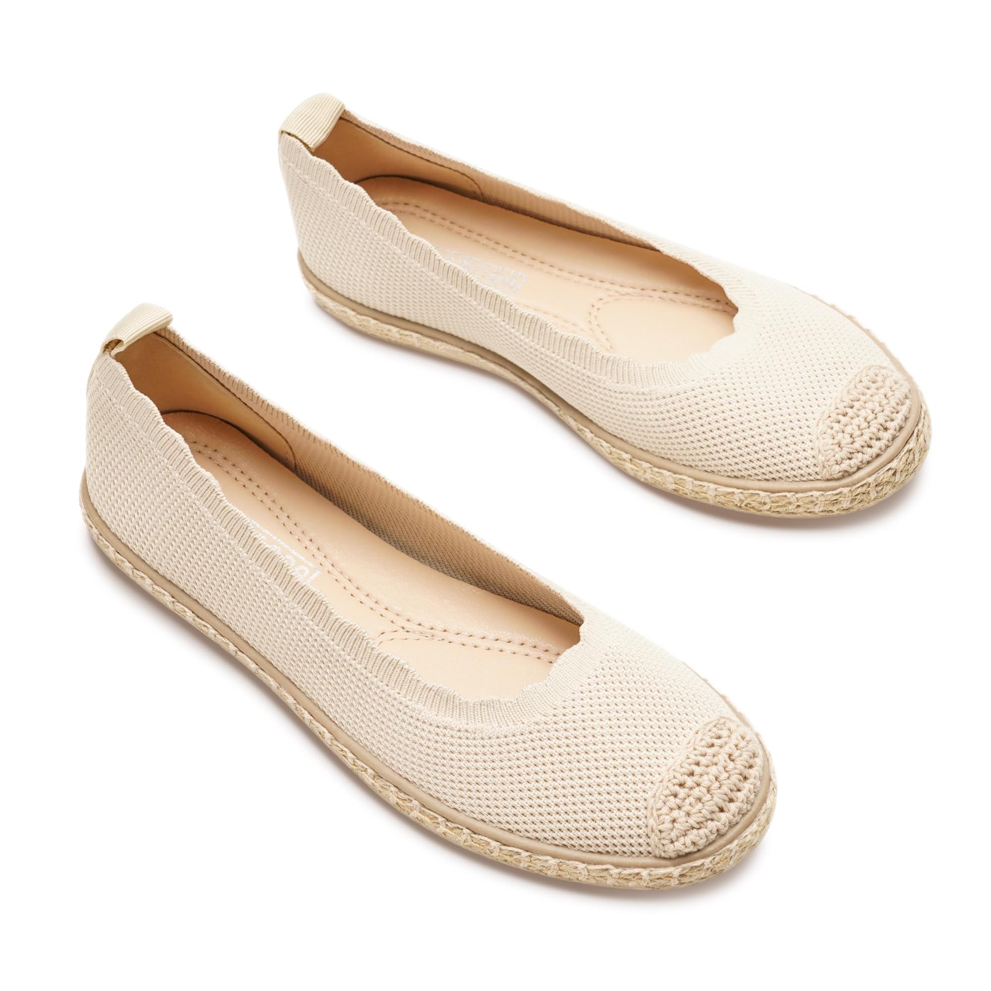 GLAMORA Espadrilles d'été pour femme bicolore en tricot respirant avec semelle en sparte Chaussures plates sans lacets