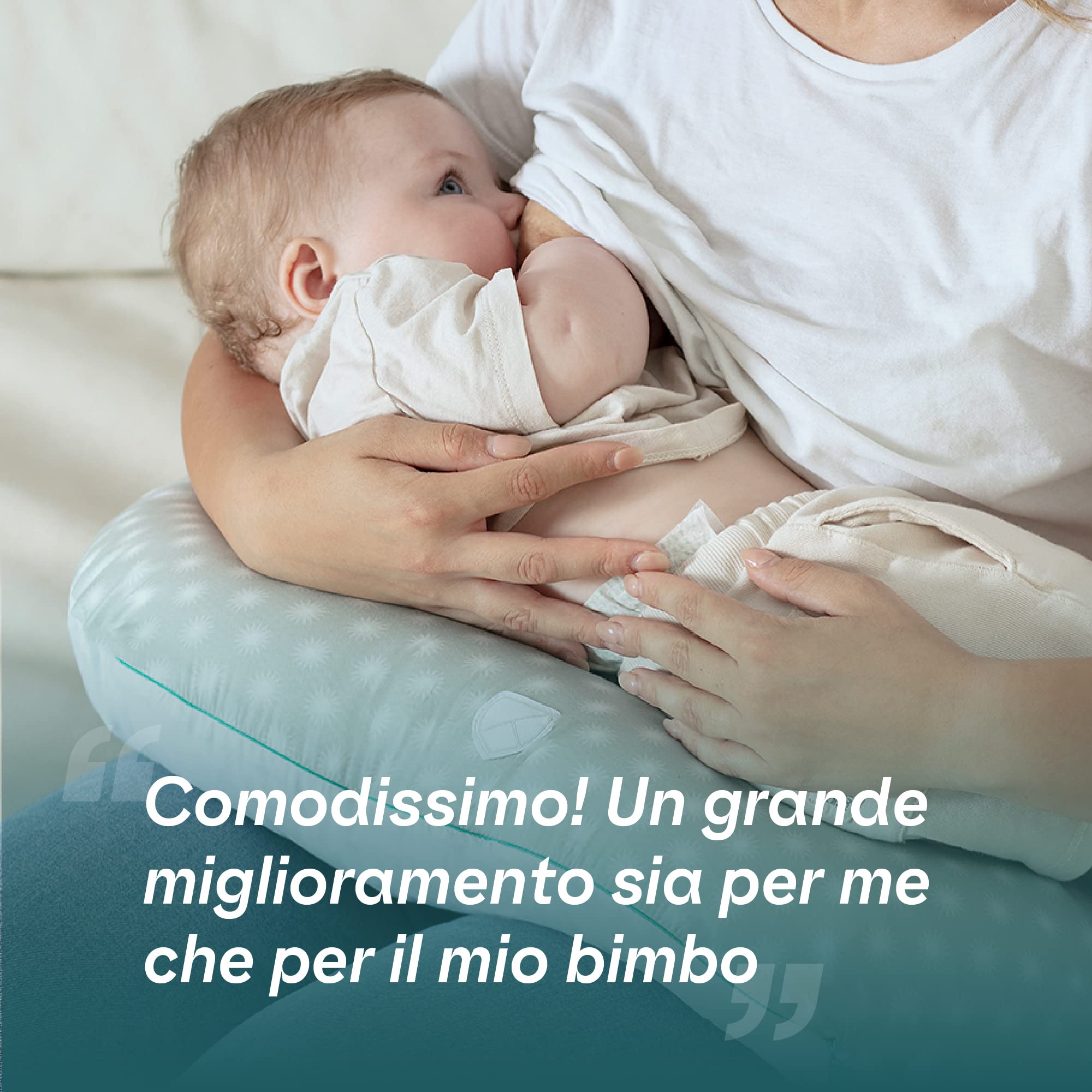 Koala Babycare Cuscino Allattamento Neonato Comodo e Adatto a Tutte le Taglie – Ciambella Allattamento Neonato 0-12 Mesi con 5 Usi Diversi (Grigio-Bianco Stelle)
