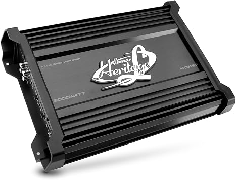 Lanzar 3000 Watt 2-Ohm Stable Monoblock Mosfet Amplifier, High-Power Car Audio Amp with Electronic Crossover Network, Bass Boost Circuit, Low Pass Filter Controls, and Nickel RCA Inputs, 13 x 2x 9