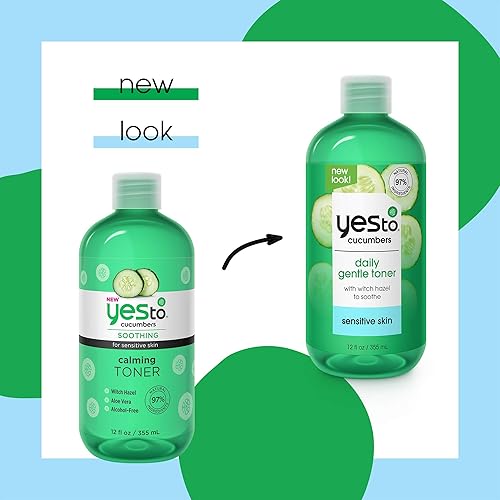 Miniatura 2 de Yes To Pepinos tónico calmante y calmante de 12 onzas líquidas piel sensible tono de equilibrio hidrata nutre y calma la piel hamamelis  aloe vera