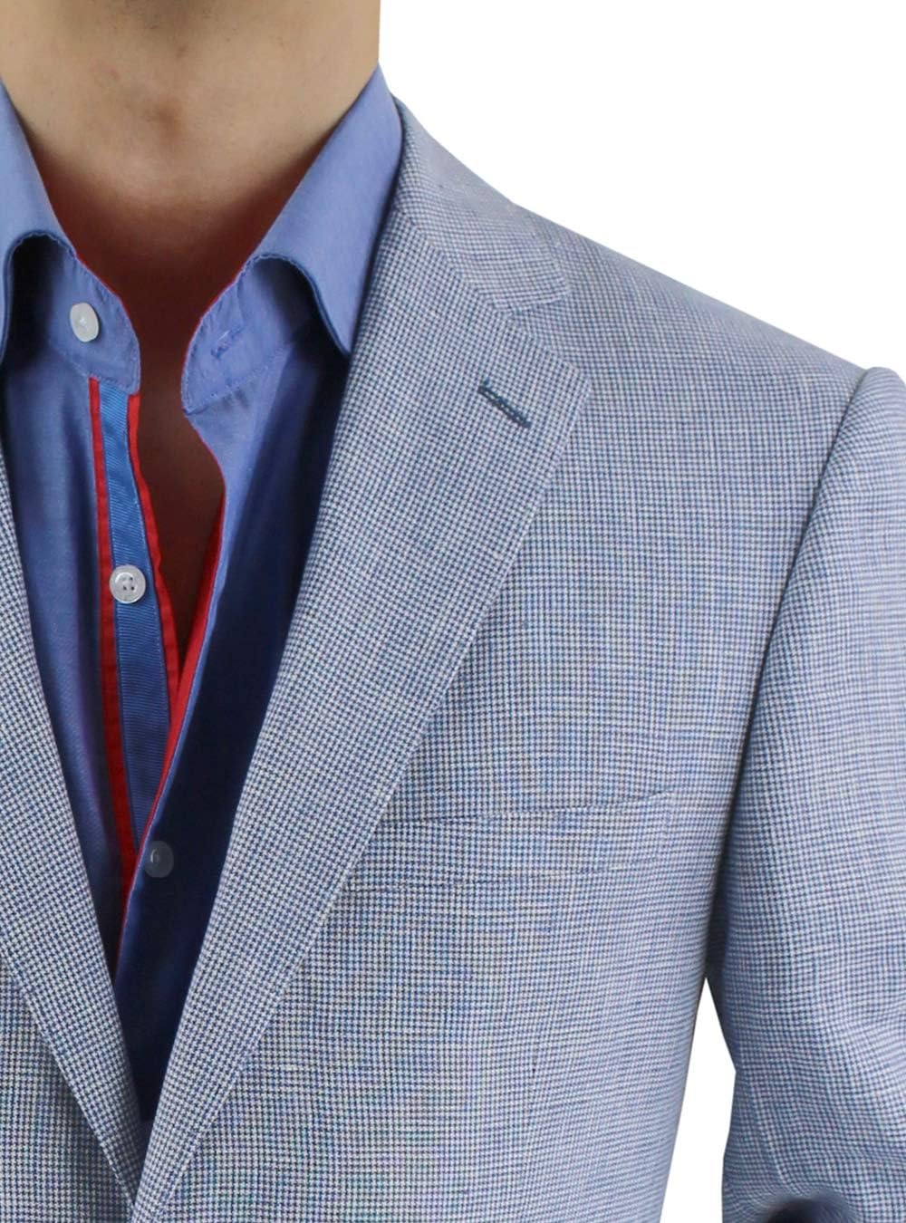 DTI BB Signature Men's Italian Two Button Linen Suit Jacket Blazer Modern Fit