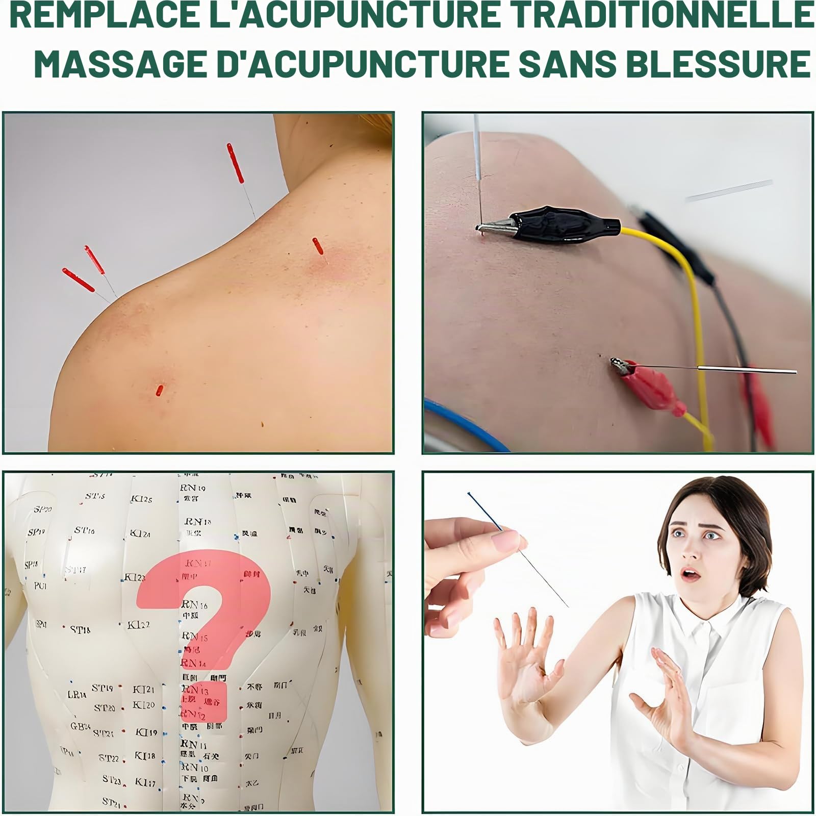 Stylod'acupuncture Électronique Méridien,Stylo Massage D'acupuncture avec Sonde Interchangeable,réglage L'intensité sur 9niveaux,Recherche Automatique Despoints D'acupuncture,soulagement Douleur