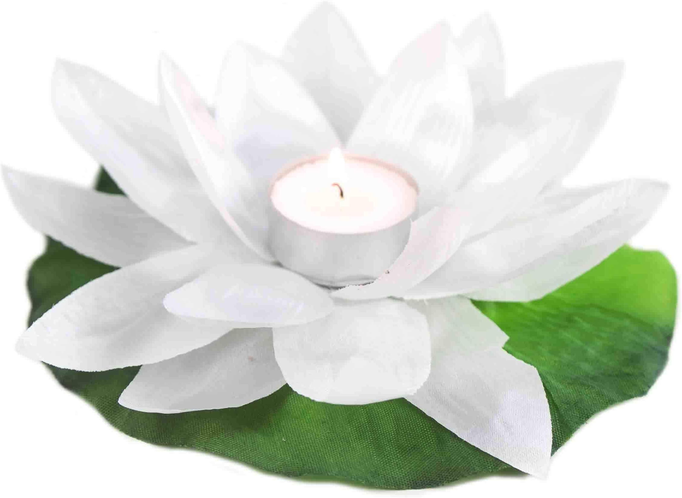 EUTOPICA Pack of 50 Floating Candles for pool, flower-type, water lily shape, polyester (White)