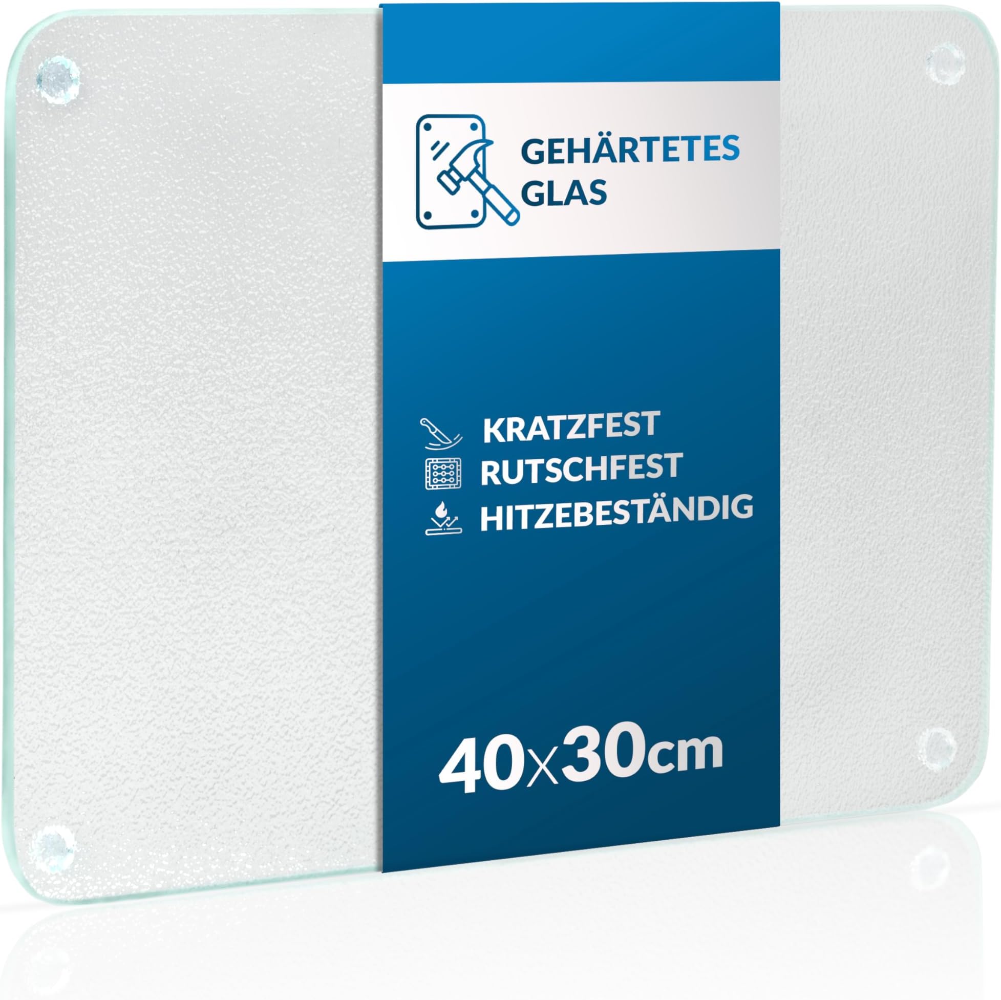 Contacto Glas-Schneidebrett 50x30cm - Hygienisch, Spülmaschinenfest Transparent
