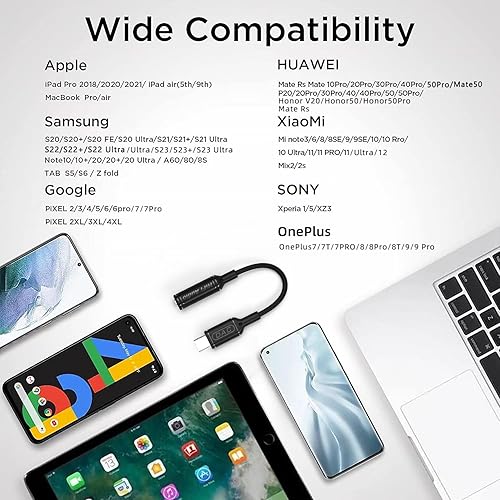 Miniatura 6 de NICE BUDDY Adaptador de auriculares USB C a 0.138 in tipo C a 0.138 in Aux Dongle para S23S23+S23 Ultra Note1010+2020+20+20 Ultra Z fold Google