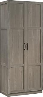 Sauder Select 71" Storage Cabinet with Adjustable Shelves - Silver Sycamore Pantry, Kitchen, Bathroom Organizer