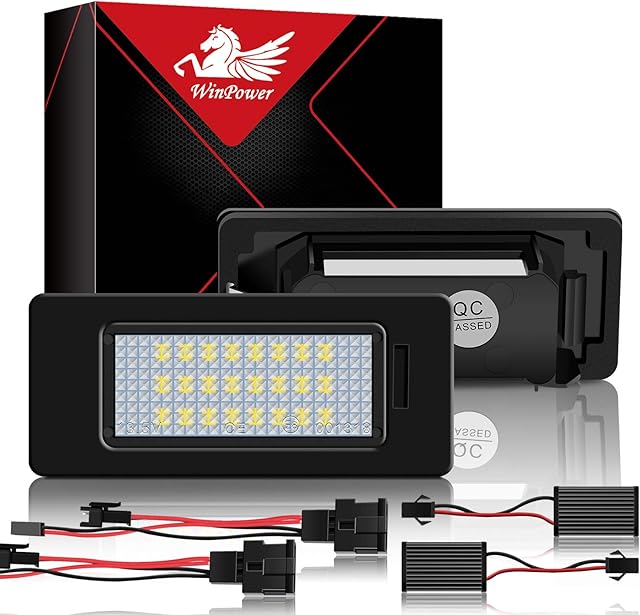 WinPower wolne od błędów 24 SMD LED oświetlenie tablicy rejestracyjnej chłodne białe żarówki 6000K dla A1 / A4 (B8) / A7 / RS5 / TTRS / A6, 2 sztuki