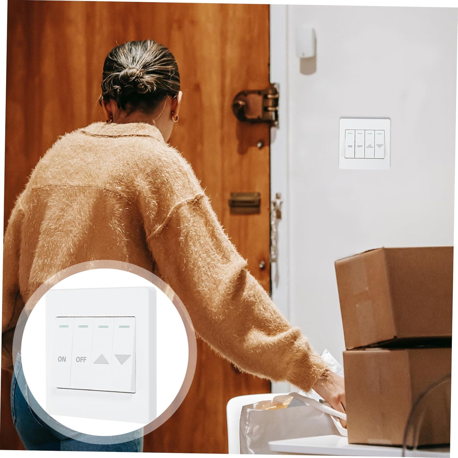 ARTIBETTER 4pcs Garage Door Panel Automatic Reset Control Button for Garage Opener Button Design for Commercial Use High-Grade Material