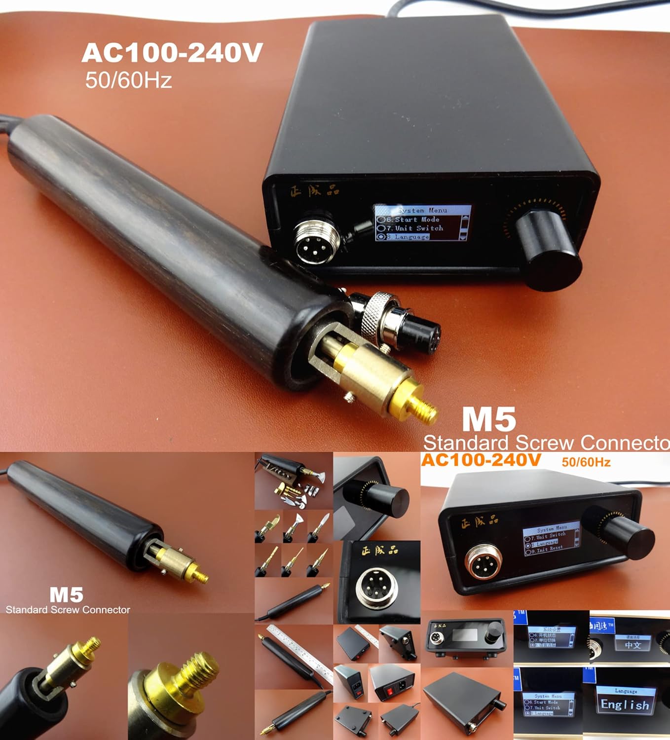 100-240V Leather Crafts Electric Creasing Edging Machine Iron Creaser Edger Tool Set