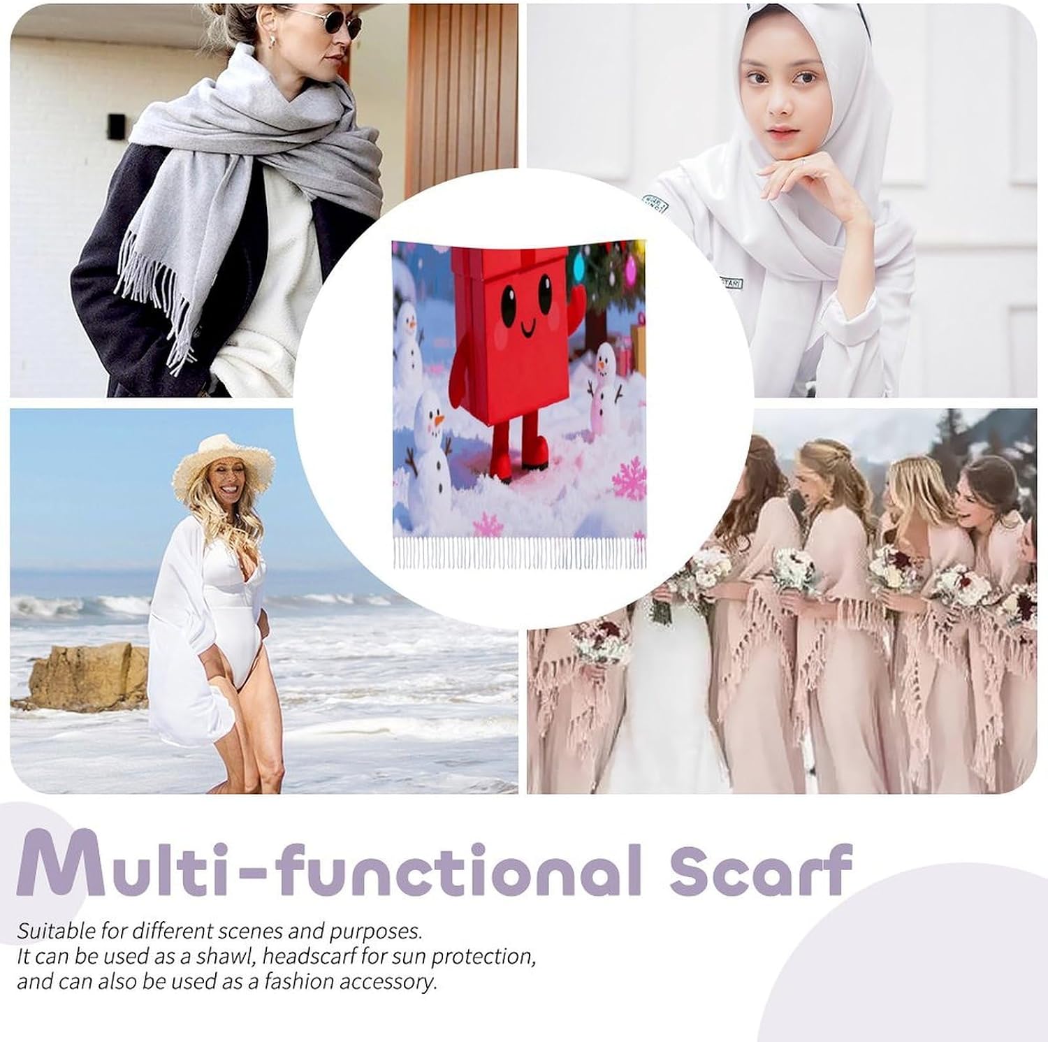 Christmas Gift Red Scarfs for Man Women Winter Scarf Long Shawl Wraps Fashion Classic Tassel Scarfs Soft Blanket Scarves