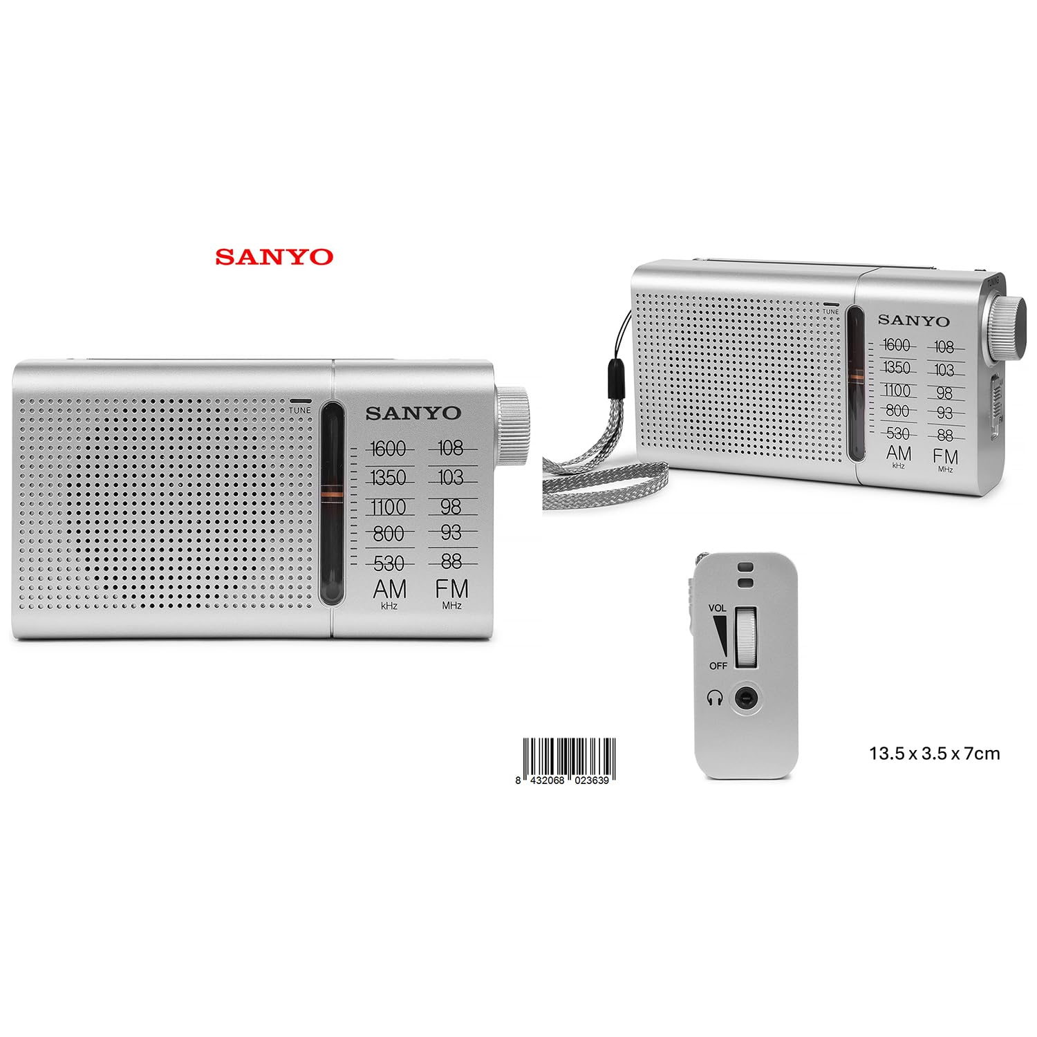 Radio Mediana Horizontal Sanyo KS124P Am/FM