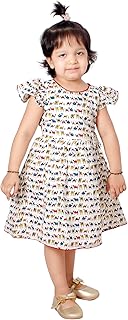 Toddler Girls Frock for Kids Flutter Sleeve Printed Summer Dress (KG124-P) - Buy now